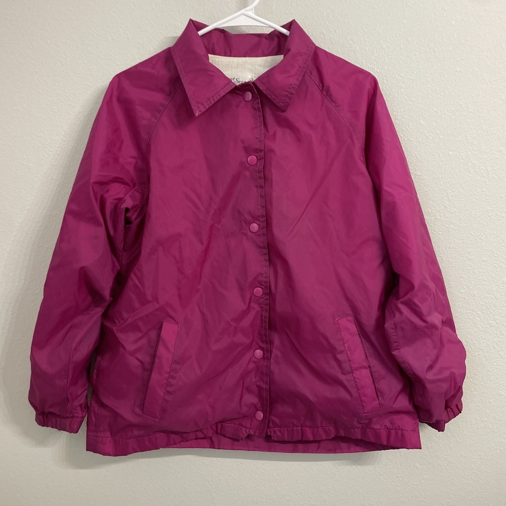 CURRENT SEEN Vtg 80s Pink Windbreaker COAT JACKET‎ Women's M